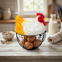 Premium Chicken-Shaped Egg Storage Basket – Heavy Quality & Unique Kitchen Organizer 🥚🧺🐔✨