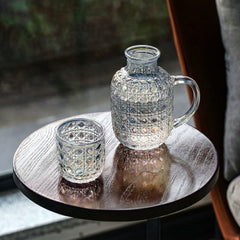 LUXURY GLASS WATER PITCHER WITH MATCHING TUMBLER – ELEGANCE IN EVERY SIP! ✨