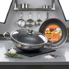 Premium 316 Stainless Steel Honeycomb Wok Korai – 30cm With Lid 🍳🥘