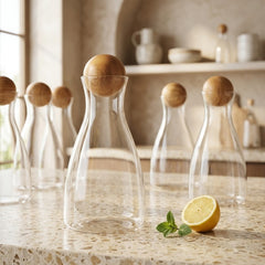 Premium Borosilicate Glass Decanter Jug with Natural Cork Lid 1700ml 🍶✨