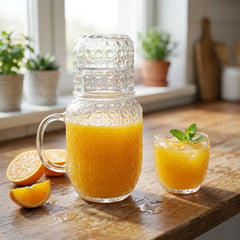 LUXURY GLASS WATER PITCHER WITH MATCHING TUMBLER – ELEGANCE IN EVERY SIP! ✨