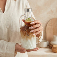 Elegant Transparent Glass Water & Juice Bottle – Stylish Serving for Every Home! 🥥🍾🤎