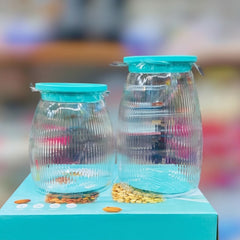 Striped Transparent Heat-Proof Glass Jar Set 🍡🥠