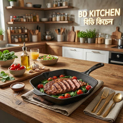 CAST IRON CHEF’S SKILLET – HEAVY-DUTY QUALITY FOR PERFECT COOKING! 🍳