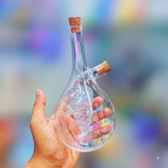 Dual Storage Borosilicate Heat-Resistant Imported Glass Oil Pot with Cork Lid 🏺✨