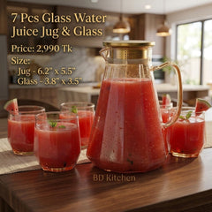 LUXURY GOLDEN DIAMOND CUT GLASS JUG & TUMBLER SET ✨