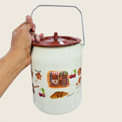Aesthetic Printed Enamel Jar 3000ML – Stylish Storage for Every Corner of Your Home 🏡🌿
