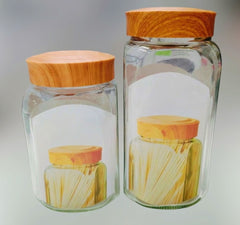 Premium Clear Glass Storage Jar 2Pc Set 1550ml + 2100ml🤍🏡