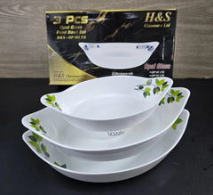 3pcs Pyrex Opal Glass Ovenproof Serving Dish