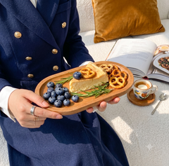 Slender Long Oval Bamboo Serving Tray Smooth Finish | Imported Quality | Elegant Design πΏβπ₯π§