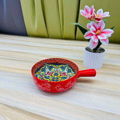 Fruit Print Bowl, Korean Tableware Cute Ceramic Bowl With Handle, Microwave Heating Bowl Instant Noodle Bowl