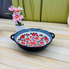 Printed ceramic large Rice Bowl Turkey Design