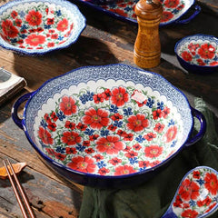 Printed ceramic large Rice Bowl Turkey Design