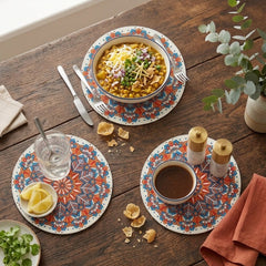 MANDALA ARTISTIC ROUND TABLE MAT SET