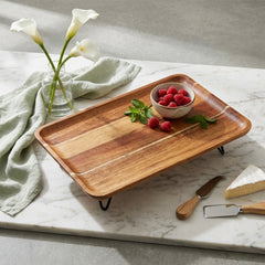 Aesthetic Bamboo Wooden Serving Tray – Elevate Your Table in Style! 🥐🧁