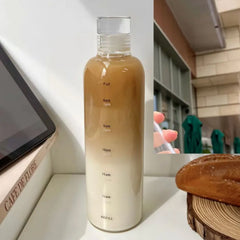 Glass Water Bottle with Time