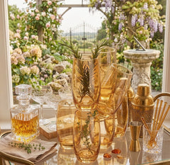 Luxury Golden Water &amp; Juice Glass Set – 6 Pcs ✨