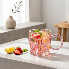 PINK BOW BOROSILICATE GLASS MUG