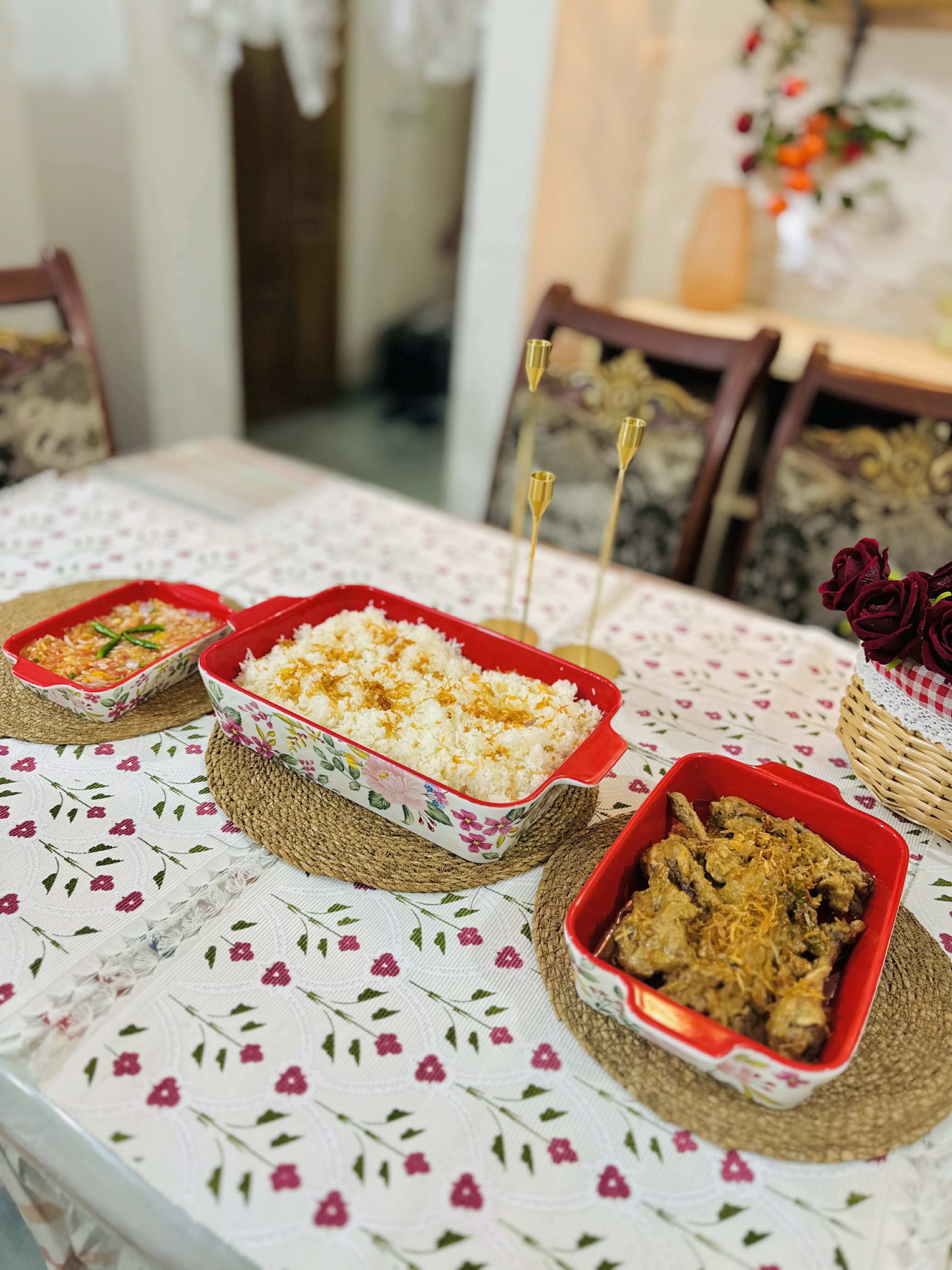 Floral Ceramic Bakeware and Serving set