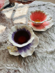 Flower patterned Ceramic Cup with Saucer