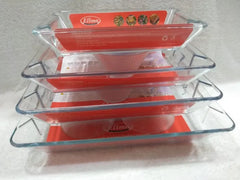 4 Pcs Oven Proof Glass Serving Set 3.8L, 2.5L, 1.5L,1L
