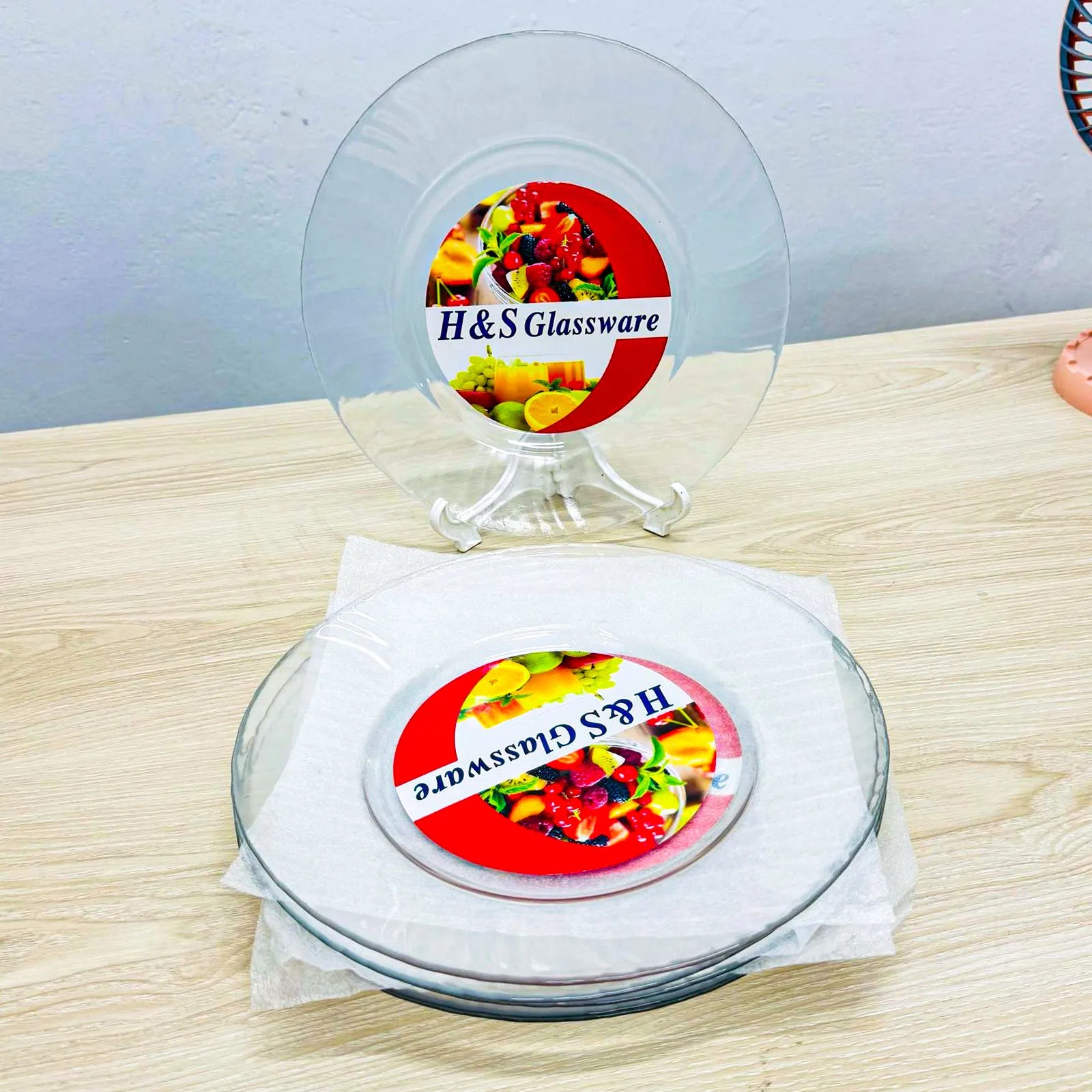 6pcs Transparent Glass Dinner Plate Set