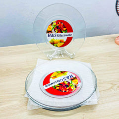 6pcs Transparent Glass Dinner Plate Set