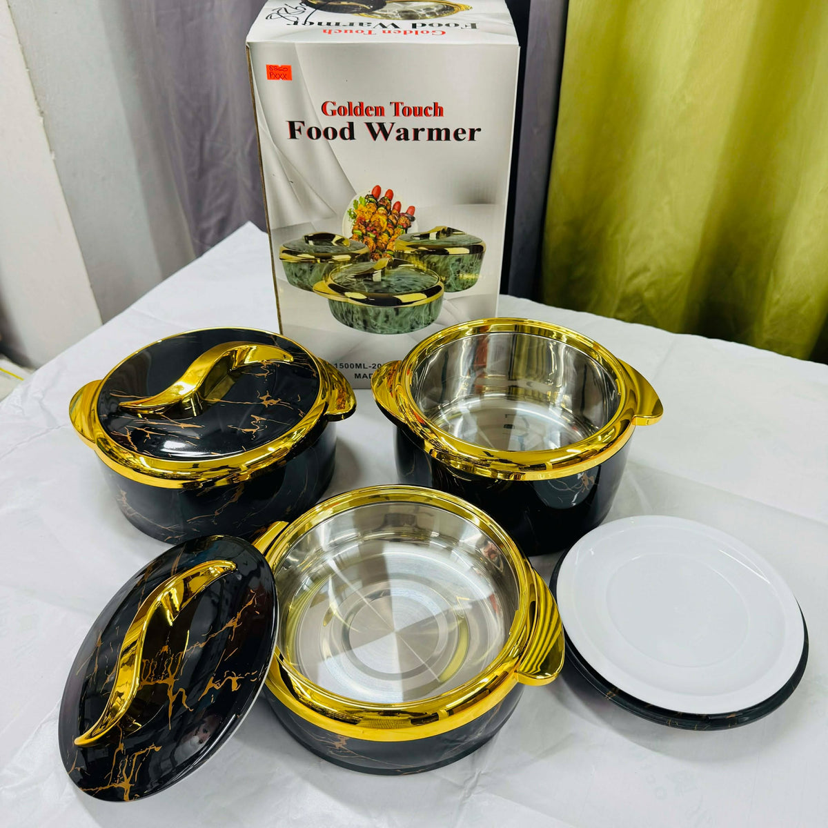 3PC Hotpot Set Golden Touch Food Warmer