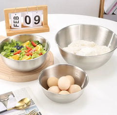 304 Stainless Steel Mixing Bowl with Scale – Large Capacity, Eco-Friendly Kitchen Bowl