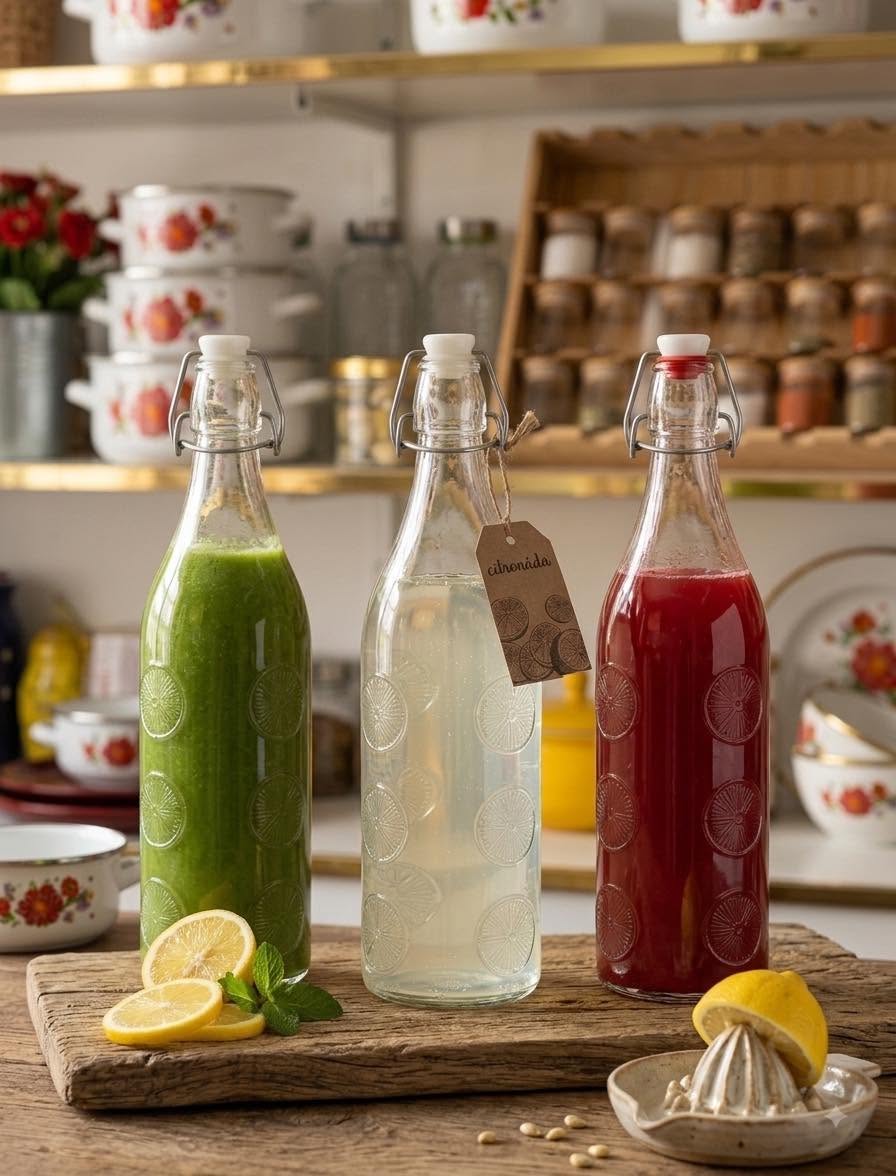 Clear Transparent Imported Glass Bottle With Lock Lid  Perfect for Water Juice