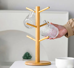 Wooden Mug Cup Stand Holder Tree Shape