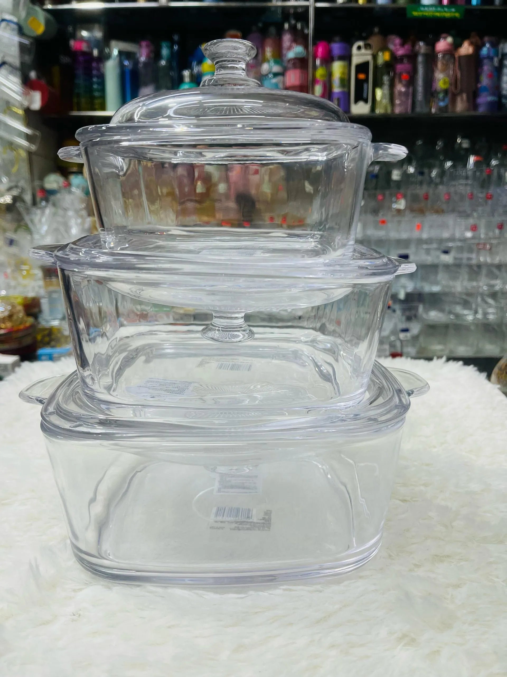 3pc Glass Bowl Set With Lid Heat Resistant set
