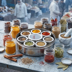 Premium Indian Stainless Steel Masala Jar Set – 9 Pcs 🌶️🧂