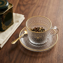 Dotted Premium Tea Cup Set – Elegant Golden Rim Design 🍃✨