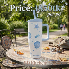 LUXURY PEARL & BOW INSULATED TUMBLER – 1200ML 💖🌸