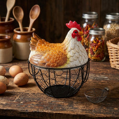 Premium Chicken-Shaped Egg Storage Basket – Heavy Quality &amp; Unique Kitchen Organizer 🥚🧺🐔✨