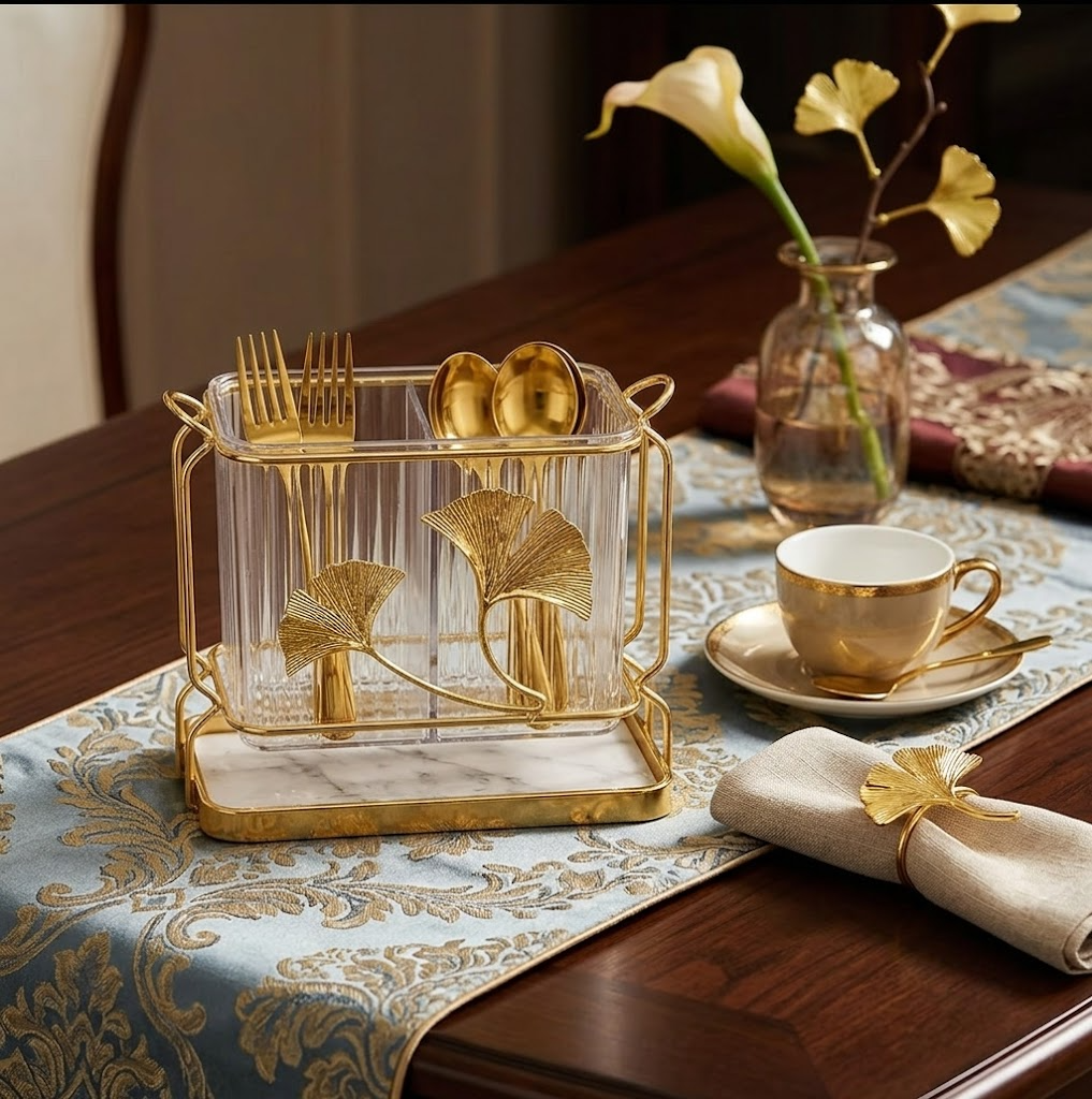 Acrylic &amp; Stainless Steel Imported Spoon &amp; Cutlery Holder 🍽️✨