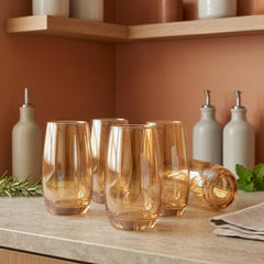 Luxury Golden Water &amp; Juice Glass Set – 6 Pcs ✨