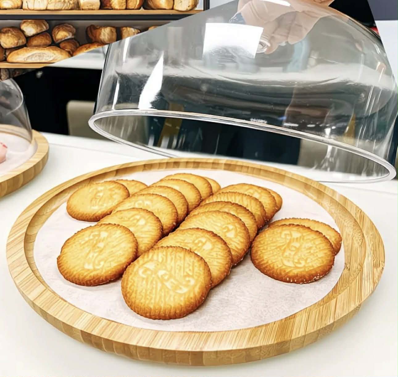 Bamboo Wooden & Acrylic Imported High Quality Cake Bread Snacks Cookies Storage Dome Box 🎂🍩🧁