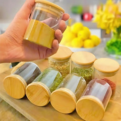 3pc Mini Glass Masala jar set 220ml 270ml 320ml