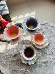 Flower patterned Ceramic Cup with Saucer