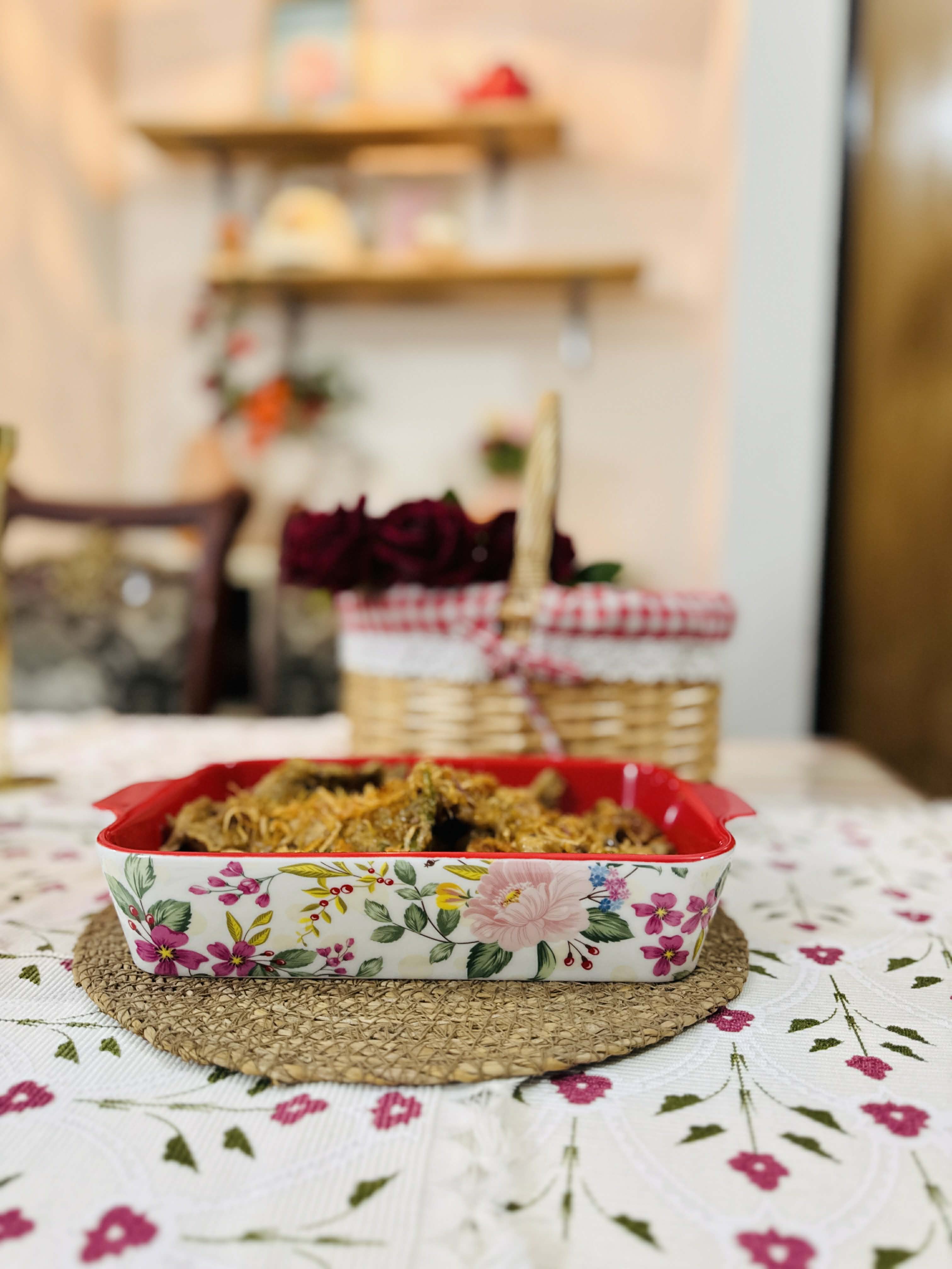 Floral Ceramic Bakeware and Serving set