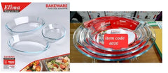 Oval shape Glass Serving Dish Oven Proof Tempered – Transparent 3 Pcs Set (1,1.5,2 ltrs)