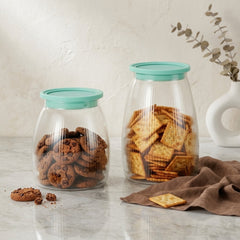 Striped Transparent Heat-Proof Glass Jar Set 🍡🥠