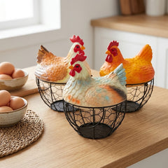 Premium Chicken-Shaped Egg Storage Basket – Heavy Quality &amp; Unique Kitchen Organizer 🥚🧺🐔✨