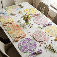 FLORAL PVC PRINT TABLE MAT SET FOR AN ELEGANT, STYLISH & BEAUTIFULLY DECORATED DINING EXPERIENCE! ✨🌸
