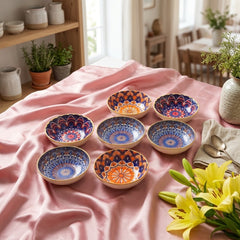 TURKISH TRADITIONAL PRINTED CERAMIC BOWL SET