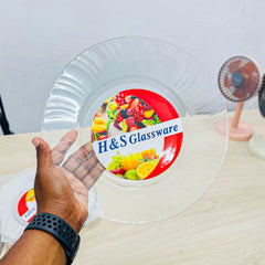 6pcs Transparent Glass Dinner Plate Set