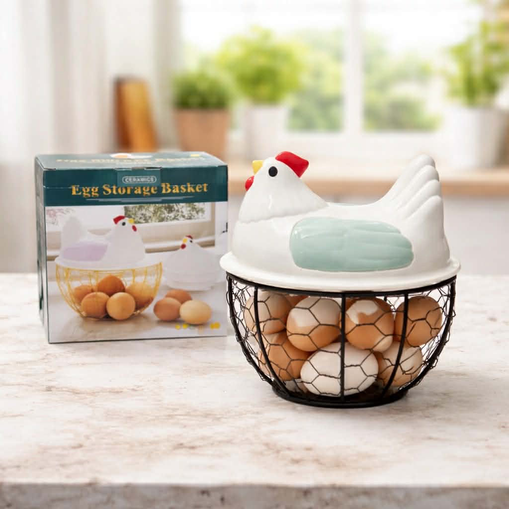 Colorful Chicken Egg Basket Fiber Lid