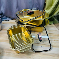 Golden Color Stainless Steel Serving Dish Bake dish Ovenproof 3pc set